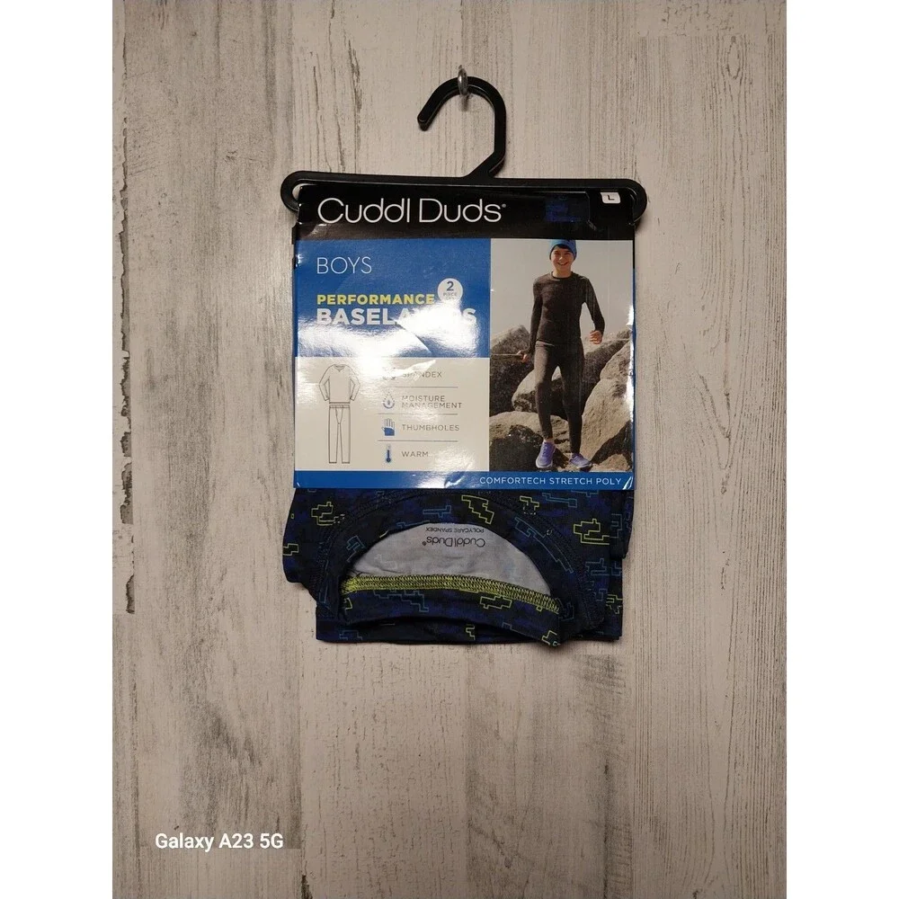 Cuddl Duds Boys 2 Piece Performance Base Layer Set Size Large 12/14